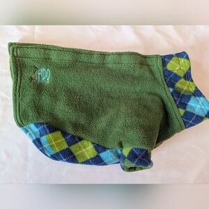 Green and Blue Argyle Fido Fleece Dog Jacket Sweater